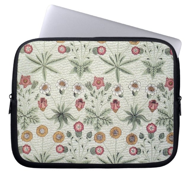 William Morris Daisy Floral Wallpaper Pattern Laptop Sleeve (Voorkant)