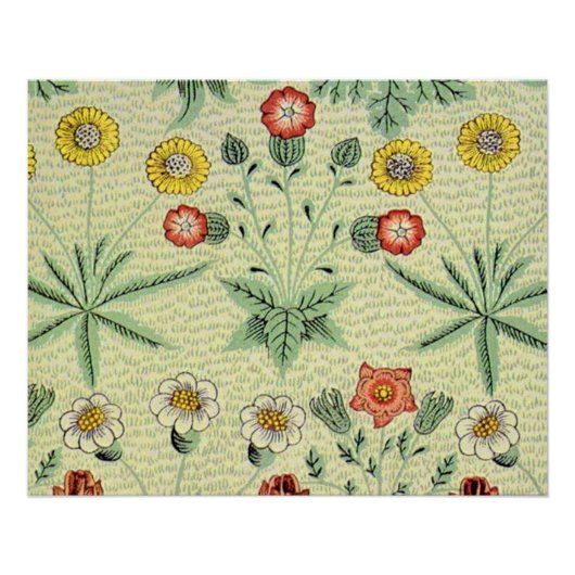William Morris Daisy Floral Wallpaper Pattern Perfect Poster (Voorkant)