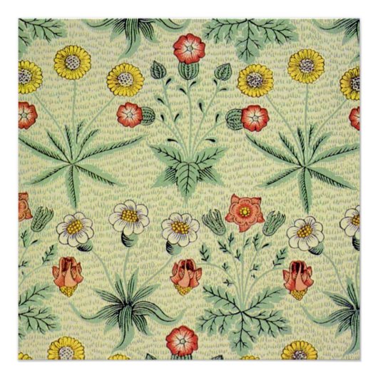 William Morris Daisy Floral Wallpaper Pattern Perfect Poster (Voorkant)