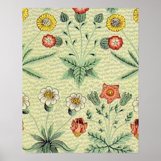 William Morris Daisy Floral Wallpaper Pattern Poster (Voorkant)