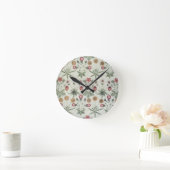 William Morris Daisy Floral Wallpaper Pattern Ronde Klok (Huis)