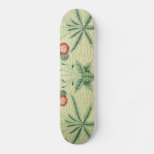 William Morris Daisy Floral Wallpaper Pattern Skateboard (Voorkant)