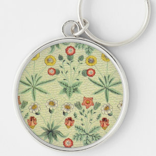 William Morris Daisy Floral Wallpaper Pattern Sleutelhanger