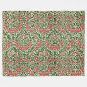 William Morris Daisy Flowers Pink Green Fleece Deken (Voorkant (Horizontaal))