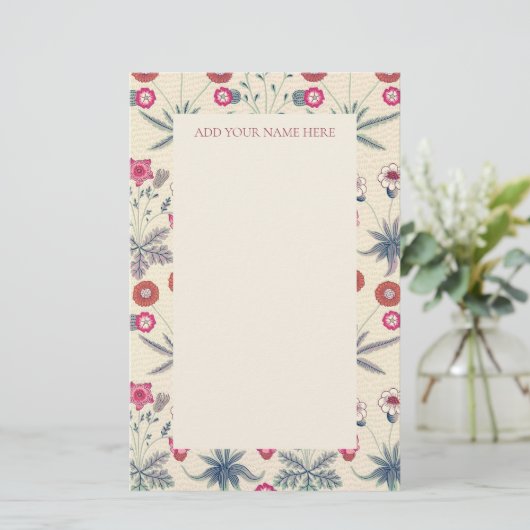WILLIAM MORRIS "DAISY" PATTERN STATIONERY BRIEFPAPIER (Staand voorkant)