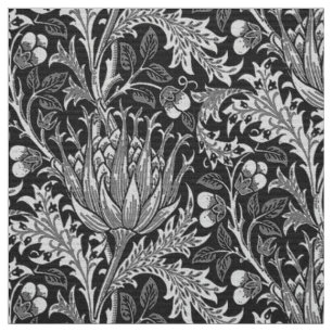 William Morris Damask, Dark Gray Stof