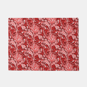 William Morris Damask, Dark Red & White Deurmat