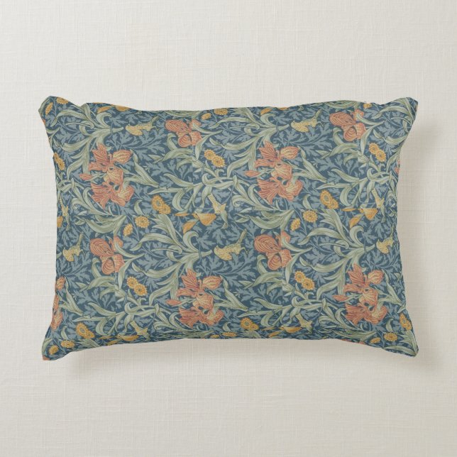 William Morris Decorative Art Iris Pattern Accent Kussen (Voorkant)