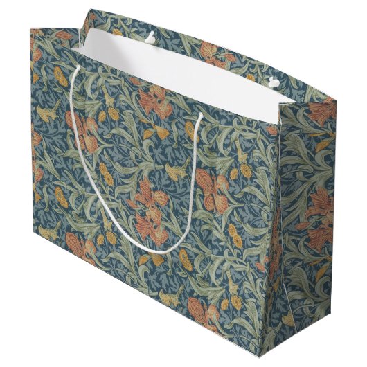 William Morris Decorative Art Iris Pattern Groot Cadeauzakje (Achterkant Gekanteld)