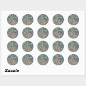 William Morris Decorative Art Iris Pattern Ronde Sticker (Vel)