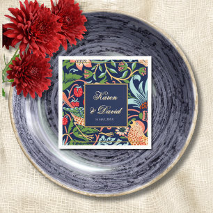 William Morris Deep Blue Modern Art Deco Trouw Servet