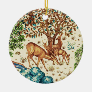 William Morris Deer van een Brook Tapestry Beige Keramisch Ornament
