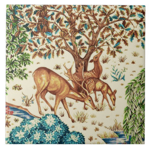William Morris Deer van een Brook Tapestry Beige Tegeltje