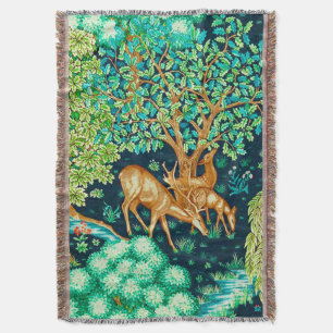William Morris Deer van een Brook Tapestry Print Deken