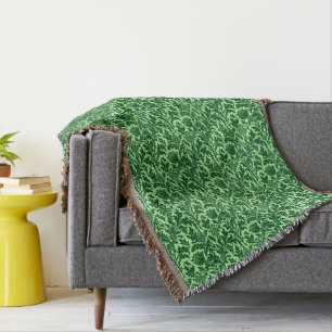 William Morris Distel Damast, Smaragdgroen Deken