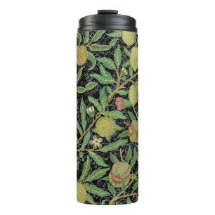 William Morris Donkere Granaatappel Fruit Patroon Thermosbeker