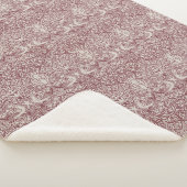 William Morris' Dove en Roos - Bourgondië en Ecru Sherpa Deken (3/4)