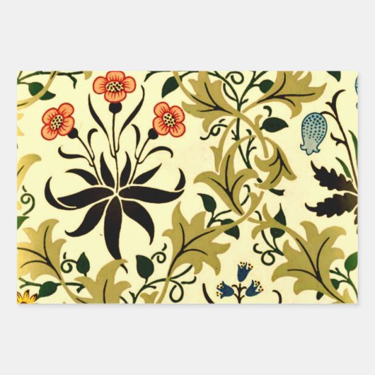 William Morris drie  patronen Verpakking Inpakpapier Vel (Voorkant 2)