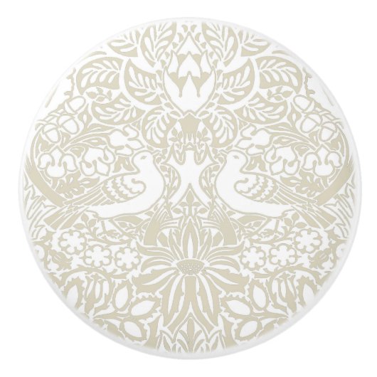 William Morris' duif en Roos keramische knop (Voorkant)