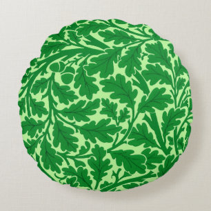 William Morris Eikenbladeren, Smaragdgroen Rond Kussen