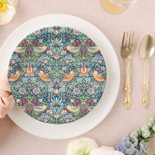 William Morris elegant blauw Papieren Bordje