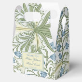 William Morris - Elegant Blauwe Belbloemen Bruilof Bedankdoosjes (Geopend)