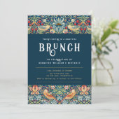 William Morris élégant bleu Brunch invitation (Debout devant)