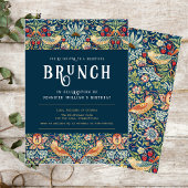 William Morris élégant bleu Brunch invitation