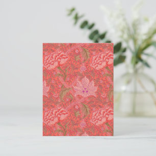 William Morris - Elegant Red & Pink Floral Briefkaart