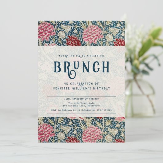 William Morris élégante invitation Brunch rustique (Debout devant)