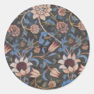 William Morris Evenlode Patroon: Vintage Stemming Ronde Sticker