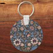 William Morris Evenlode Textile Floral Art Sleutelhanger (Voorkant)