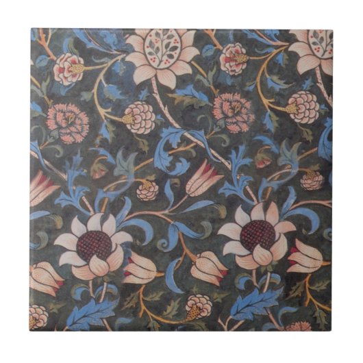 William Morris Evenlode Textile Floral Art Tegeltje (Voorkant)