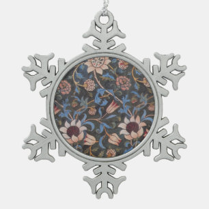 William Morris Evenlode Textile Floral Art Tin Sneeuwvlok Ornament