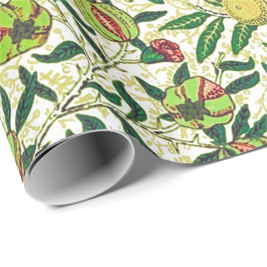 William Morris Exotic Fruit, Lemon Yellow Cadeaupapier (Rol Hoek)