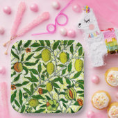 William Morris Exotic Fruit, Lemon Yellow Papieren Bordje (Feest)