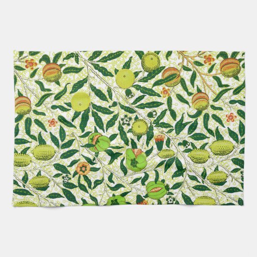William Morris Exotic Fruit, Lemon Yellow Theedoek (Horizontaal)