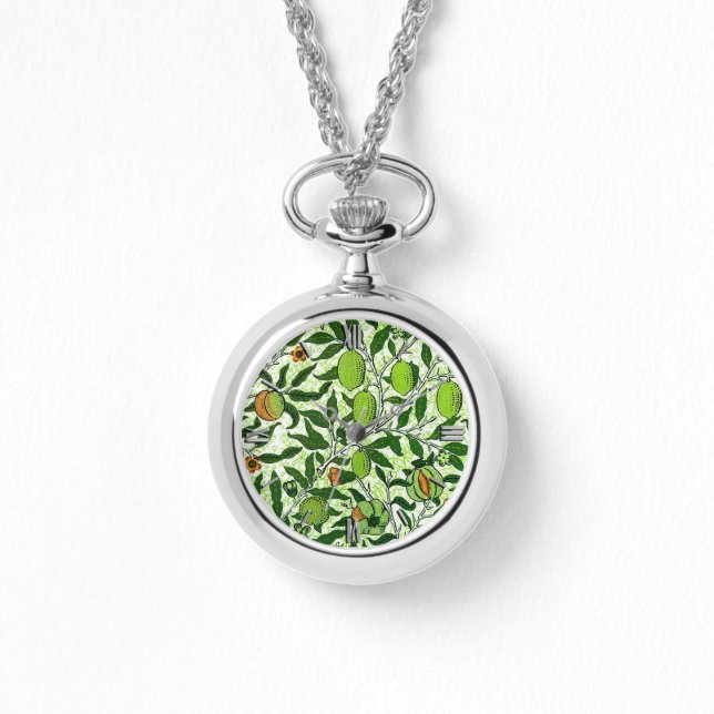 William Morris Exotic Fruit, Lime Green Horloge (Voorkant)
