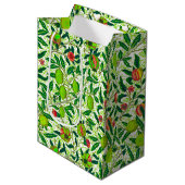William Morris Exotic Fruit, Lime Green Medium Cadeauzakje (Voorkant Gekanteld)