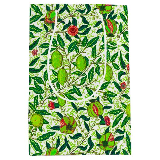 William Morris Exotic Fruit, Lime Green Medium Cadeauzakje (Voorkant)