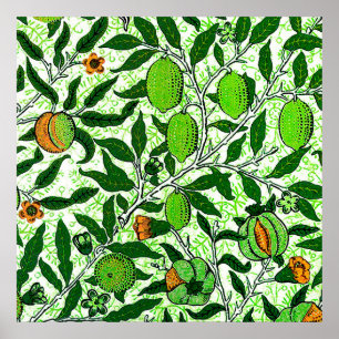 William Morris Exotic Fruit, Lime Green Poster