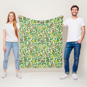 William Morris Exotisch Fruit, Citroen Geel Fleece Deken