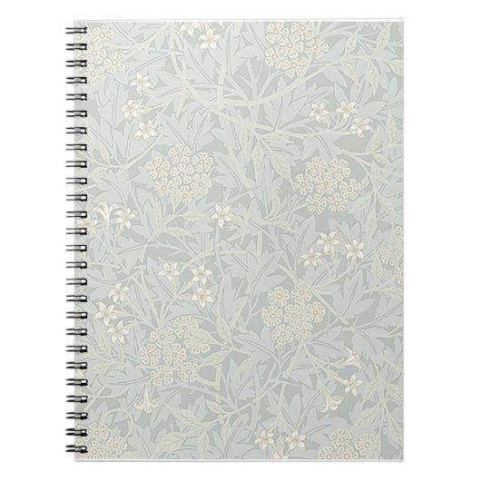 William Morris Faded Jasmine Spiral Carnet (Devant)