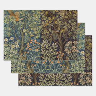 William Morris Fazant Vogel Boom Bloem Bosgrond Inpakpapier Vel