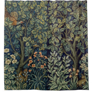 William Morris Fazant Vogel Boom Bos Douchegordijn