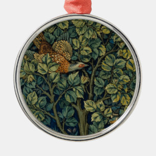 William Morris Fazant Vogel Boom Bos Metalen Ornament