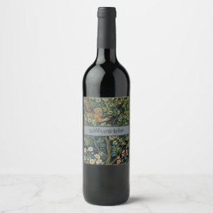 William Morris Fazant Vogel Boom Bos Wijn Etiket