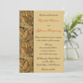 William Morris Feuilles Brown Faire-part de mariag (Debout devant)