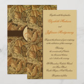 William Morris Feuilles Brown Faire-part de mariag (Devant / Derrière)