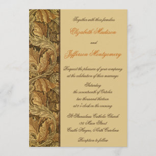 William Morris Feuilles Brown Faire-part de mariag